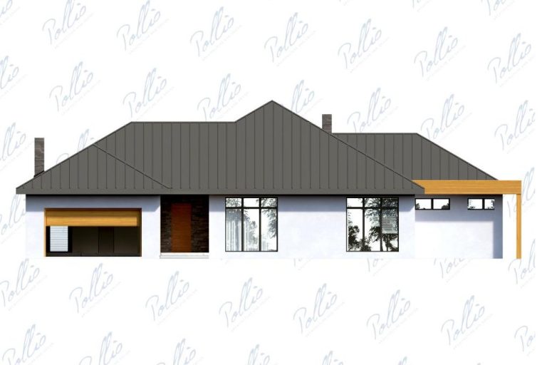 X12 - Projekt domu parterowego o powierzchni 260 m², z garażem, 3 sypialniami i dużym salonem. / 14