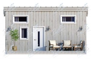 X26 - Projekt domu modułowego 25 m2, wykonany w technologii szkieletowej / 3