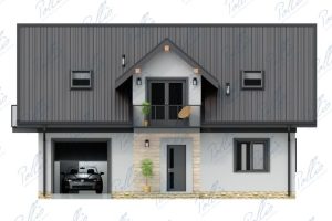 X34 - Projekt domu z poddaszem użytkowym, garażem jednostanowiskowym i 4 sypialniami / 3