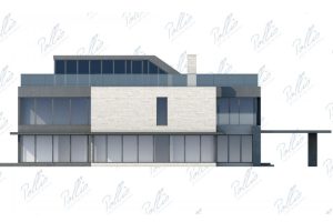 X8 - Projekt dużego domu o pow. do 350 m², z 4 sypialniami, tarasem na dachu płaskim i ogrodem zimowym. / 8