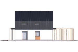 P1 - Projekt domu pasywnego piętrowego 100 m2 z betonu komórkowego z poddaszem użytkowym i 3 sypialniami / 9