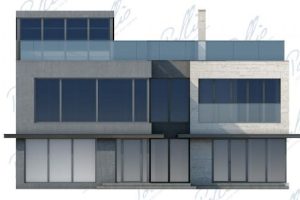 X8 - Projekt dużego domu o pow. do 350 m², z 4 sypialniami, tarasem na dachu płaskim i ogrodem zimowym. / 6