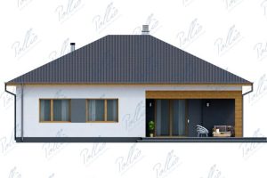 X36 - Projekt małego parterowego domu do 120 m2 z 2 sypialniami, gabinetem i tarasem / 4
