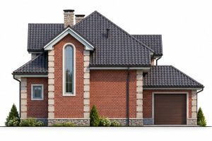 X2b - Projekt domu z poddaszem użytkowym, 3 sypialniami oraz jednostanowiskowym garażem z tyłu / 4