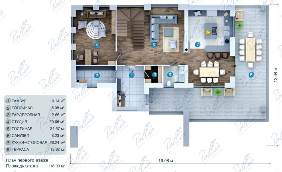 PARTER projektu domu X27