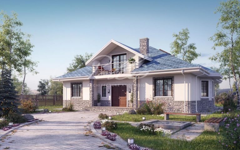 X1B - Projekt domu z poddaszem użytkowym o pow. do 170 m², z 5 pokojami, dużym salonem i wykuszem. / 1