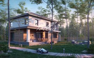 X21 - Projekt domu piętrowego o pow. do 300 m², z 3 sypialniami, garażem dwustanowiskowym i piwnicą. / 3