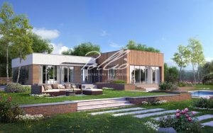 X9 - Projekt domu parterowego o powierzchni do 220 m², z płaskim dachem, sauną i 3 sypialniami. / 3