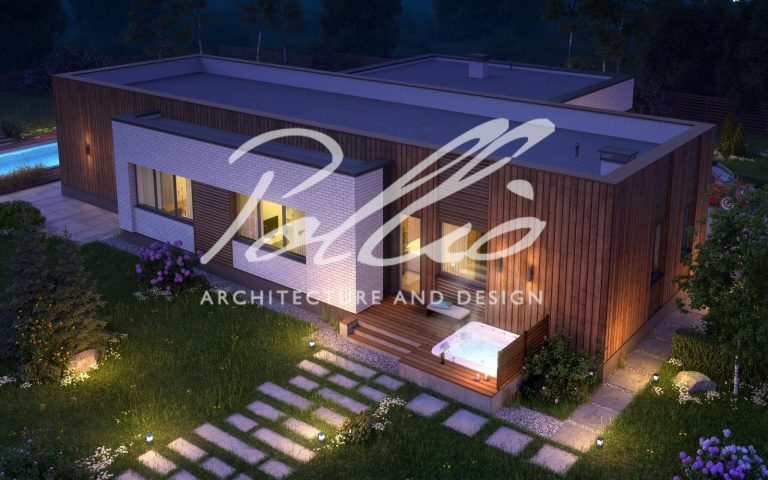 X9 - Projekt domu parterowego o powierzchni do 220 m², z płaskim dachem, sauną i 3 sypialniami. / 4