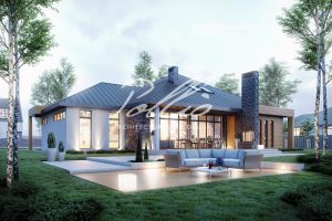 X12 - Projekt domu parterowego o powierzchni 260 m², z garażem, 3 sypialniami i dużym salonem. / 4
