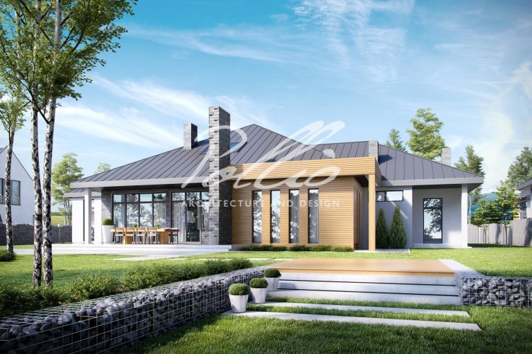 X12 - Projekt domu parterowego o powierzchni 260 m², z garażem, 3 sypialniami i dużym salonem. / 3