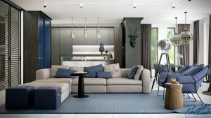 X12 - Projekt domu parterowego o powierzchni 260 m², z garażem, 3 sypialniami i dużym salonem. / 9