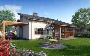 X15 - Projekt domu o powierzchni 120 m² z poddaszem użytkowym, gabinetem i 3 sypialniami. / 3