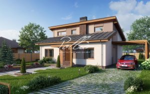 X15 - Projekt domu o powierzchni 120 m² z poddaszem użytkowym, gabinetem i 3 sypialniami. / 1