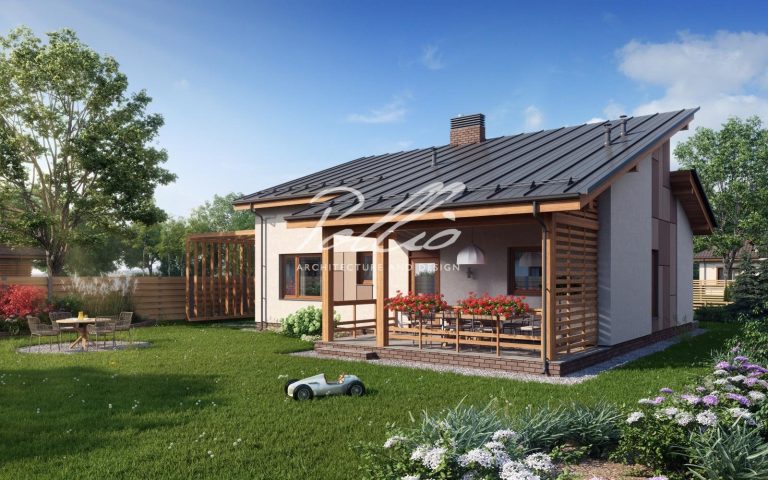 X15 - Projekt domu o powierzchni 120 m² z poddaszem użytkowym, gabinetem i 3 sypialniami. / 4