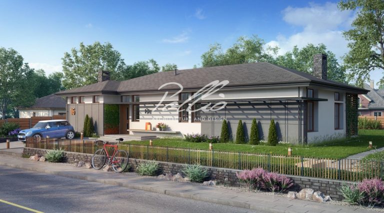 X16 - Projekt domu parterowego w kształcie litery L, do 150 m², z zamkniętą kuchnią i 3 sypialniami. / 2