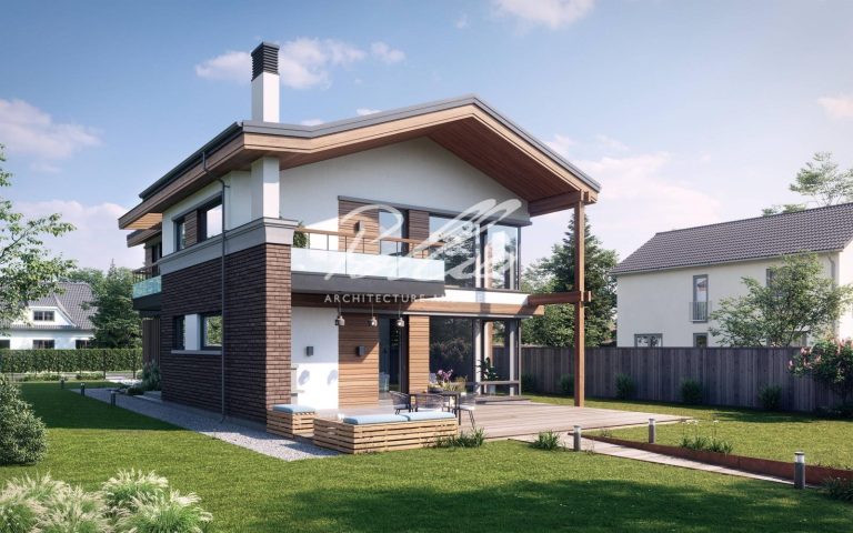 X25 - Projekt domu piętrowego o pow. do 170 m2 na wąską działkę z antresolą / 3