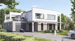 X29 - Projekt domu piętrowego z 3 sypialniami, gabinetem i tarasem nad garażem / 1