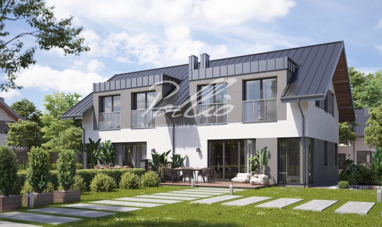 Xb4 - Projekt bliźniaka z garażem jednostanowiskowym i 4 sypialniami w każdym segmencie / 2