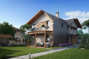 X13 - Projekt domu piętrowego do 200 m2 na wąską działkę z 4 sypialniami i gabinetem / 3