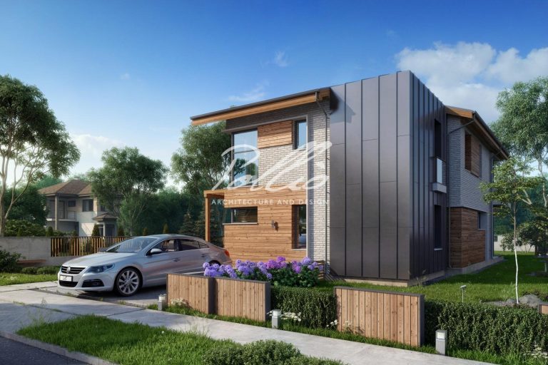 X13 - Projekt domu piętrowego do 200 m2 na wąską działkę z 4 sypialniami i gabinetem / 1